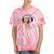 Frutiger Aero Cat Wearing Headphones Bubble 2000s Gen-Z Meme Tie-Dye T-Shirts Coral Tie-Dye