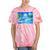 Frutiger Aero Dolphin Sunset Ocean With Palm Trees Y2k Tie-Dye T-Shirts Coral Tie-Dye