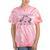 Nostalgia 80s 90s Retro Style Graphics Rose Pink Flower Tie-Dye T-Shirts Coral Tie-Dye