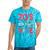 70s Retro Style Roller Skate Cassette Music Nostalgia Tie-Dye T-Shirts Turquoise Tie-Dye
