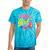 80's Girl Roller Skates Skating Eighties 1980s Nostalgia Tie-Dye T-Shirts Turquoise Tie-Dye