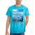 Frutiger Aero Aesthetic Tech Ocean Underwater Fishes Tie-Dye T-Shirts Turquoise Tie-Dye