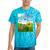 Frutiger Aero Aesthetic Tech Scenery Fishes Sunflower Raglan Baseball Tee Tie-Dye T-Shirts Turquoise Tie-Dye