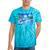Frutiger Aero Dolphin Sunset Ocean With Palm Trees Y2k Tie-Dye T-Shirts Turquoise Tie-Dye