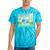 Frutiger Aero Y2k Aesthetic Palm Trees Cyber Beach World Tie-Dye T-Shirts Turquoise Tie-Dye