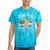 North Pole Tree Farm Merry Christmas Holiday Scene Nostalgia Tie-Dye T-Shirts Turquoise Tie-Dye