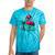 Nostalgia Holiday Tees -Adult Christmas Flamingo Small Short Sleeve Crew Neck Cotton Polyester Lightweight Ribbed Cuff Winter Tie-Dye T-Shirts Turquoise Tie-Dye