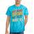 Retro AI Nostalgia Quote Distressed Vintage Tie-Dye T-Shirts Turquoise Tie-Dye