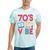70s Retro Style Roller Skate Cassette Music Nostalgia Tie-Dye T-Shirts Mint Tie-Dye