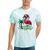 Nostalgia Holiday Tees -Adult Christmas Flamingo Small Short Sleeve Crew Neck Cotton Polyester Lightweight Ribbed Cuff Winter Tie-Dye T-Shirts Mint Tie-Dye