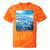 Frutiger Aero Aesthetic Tech Ocean Underwater Fishes Tie-Dye T-Shirts Orange Tie-Dye