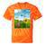 Frutiger Aero Aesthetic Tech Scenery Fishes Sunflower Raglan Baseball Tee Tie-Dye T-Shirts Orange Tie-Dye