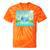 Frutiger Aero Y2k Aesthetic Palm Trees Cyber Beach World Tie-Dye T-Shirts Orange Tie-Dye