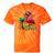 Nostalgia Holiday Tees -Adult Christmas Flamingo Small Short Sleeve Crew Neck Cotton Polyester Lightweight Ribbed Cuff Winter Tie-Dye T-Shirts Orange Tie-Dye