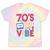 70s Retro Style Roller Skate Cassette Music Nostalgia Tie-Dye T-Shirts Hazy Rainbow Tie-Dye