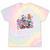 80's Cartoon Heroes Apparel For Retro Nostalgia Fans Tie-Dye T-Shirts Hazy Rainbow Tie-Dye