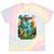 Aqua In The Skies Frutiger Aero Tie-Dye T-Shirts Hazy Rainbow Tie-Dye