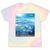 Frutiger Aero Aesthetic Tech Ocean Underwater Fishes Tie-Dye T-Shirts Hazy Rainbow Tie-Dye