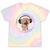 Frutiger Aero Cat Wearing Headphones Bubble 2000s Gen-Z Meme Tie-Dye T-Shirts Hazy Rainbow Tie-Dye