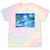 Frutiger Aero Dolphin Sunset Ocean With Palm Trees Y2k Premium Tie-Dye T-Shirts Hazy Rainbow Tie-Dye