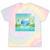 Frutiger Aero Y2k Aesthetic Palm Trees Cyber Beach World Tie-Dye T-Shirts Hazy Rainbow Tie-Dye