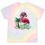 Nostalgia Holiday Tees -Adult Christmas Flamingo Small Short Sleeve Crew Neck Cotton Polyester Lightweight Ribbed Cuff Winter Tie-Dye T-Shirts Hazy Rainbow Tie-Dye