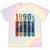 Retro Nineties Style Audio Tape Nostalgia Year 1990 Premium Tri-Blend Tie-Dye T-Shirts Hazy Rainbow Tie-Dye
