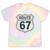 Retro Route 67 Highway Sign Vintage Road Nostalgia Premium Tri-Blend Tie-Dye T-Shirts Hazy Rainbow Tie-Dye