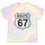 Retro Route 67 Highway Sign Vintage Road Nostalgia Tie-Dye T-Shirts Hazy Rainbow Tie-Dye