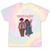 Running Together Always Connected Anime Nostalgia Message Tie-Dye T-Shirts Hazy Rainbow Tie-Dye