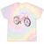 Vintage Bicycle With Playing Cards Nostalgia Tie-Dye T-Shirts Hazy Rainbow Tie-Dye