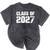 Class Of 2027 High School College Graduation Reunion T-Shirt Mineral Wash Tshirts Mineral Black