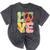 Peace Sign Love Groovy Vibes Costume Nostalgia 1980s Fashion Mineral Wash Tshirts Mineral Black