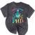 PhD Graduation Dead Inside But i Got My PhD Tie Dye Funny Mineral Wash Tshirts Mineral Black