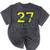 Senior Class Of 2027 Graduation Yellow And Blue On The Back Premium Tri-Blend Mineral Wash Tshirts Mineral Black