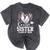 Senior Sister Class Of 2026 Baseball Graduation Heart Mineral Wash Tshirts Mineral Black