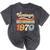 Vintage 1970 Birthday Retro Style 70's Born Nostalgia Outfit Mineral Wash Tshirts Mineral Black