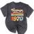 Vintage 1970 Birthday Retro Style 70's Born Nostalgia Outfit Premium Tri-Blend Mineral Wash Tshirts Mineral Black