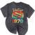 Vintage 1970 Retro Cassette Tape 70s Born Nostalgia Birthday Mineral Wash Tshirts Mineral Black