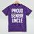 2019 Senior Uncle SEN19R Class Graduation Party T Shirt Mineral Wash Tshirts Mineral Purple