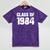 Class Of 1984 High School College Graduation Reunion Mineral Wash Tshirts Mineral Purple
