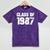 Class Of 1987 High School College Graduation Reunion Mineral Wash Tshirts Mineral Purple
