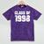 Class Of 1998 High School College Graduation Reunion Mineral Wash Tshirts Mineral Purple