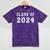 Class Of 2024 High School Graduation Date Graduate T Shirt Mineral Wash Tshirts Mineral Purple