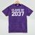 First Grade Class Of 2037 First Day School Graduation Kids Mineral Wash Tshirts Mineral Purple