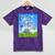 Frutiger Aero Aesthetic Tech Cherry Blossom Fishes Bubbles Mineral Wash Tshirts Mineral Purple