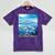Frutiger Aero Aesthetic Tech Ocean Underwater Fishes Mineral Wash Tshirts Mineral Purple