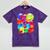 Frutiger Aero Aesthetic Tech Orb Pattern Heart Cherry Lips Mineral Wash Tshirts Mineral Purple