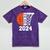 Graduate Senior Class Of 2024 Basketball Player Graduation Mineral Wash Tshirts Mineral Purple