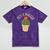 Kawaii Grumpy Cactus Not a Hugger Plant Introvert Mineral Wash Tshirts Mineral Purple